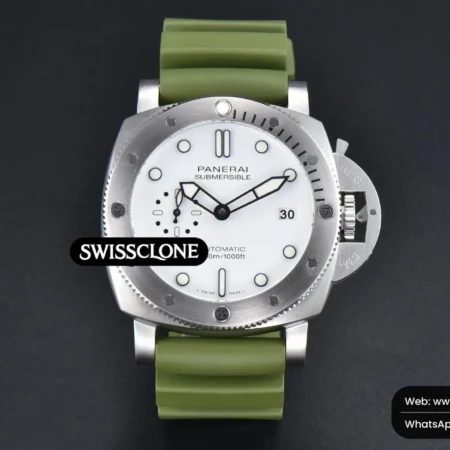 Panerai PAM1226 Sub Quaranta 44mm White Dial Green Rubber P900 High Resolution View