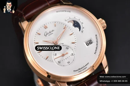 Rolex Panomatic Lunar 40mm White Dial Brown Leather High Resolution View