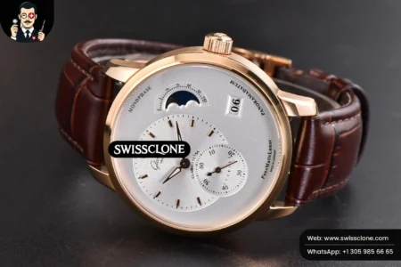 Rolex Panomatic Lunar 40mm White Dial Brown Leather High Resolution View