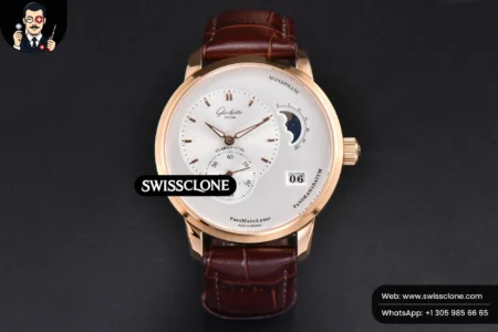 Rolex Panomatic Lunar 40mm White Dial Brown Leather High Resolution View