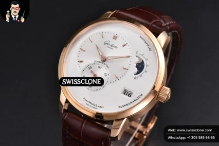 Rolex Panomatic Lunar 40mm White Dial Brown Leather High Resolution View