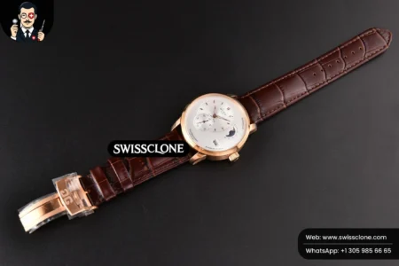 Rolex Panomatic Lunar 40mm White Dial Brown Leather High Resolution View