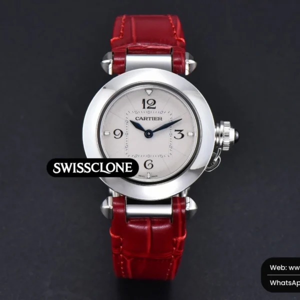 Audemars Piguet Pasha Ladies AF 30mm White Dial Red Leather Jap Quartz High Resolution View