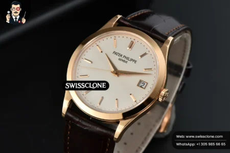 Patek Philippe Calatrava 5296R 38mm Beige Dial Brown Leather 9015 High Resolution View