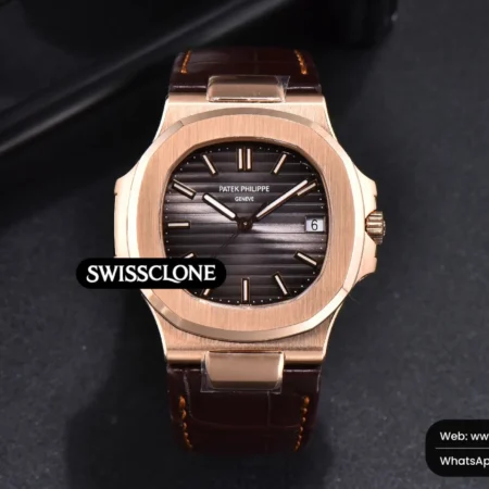 Patek Philippe Nautilus 5711R 40mm Brown Dial Brown Leather (3KF) High Resolution View