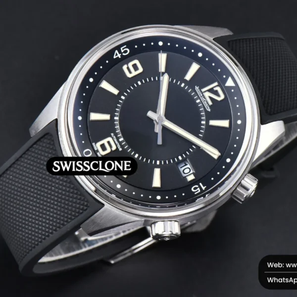 Rolex Polaris CSF 42mm Black Dial Black Rubber MY9015 Mod High Resolution View