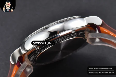 Rolex Portofino V7F 37mm Diamond Silver Dial Marker Pink Leather High Resolution View