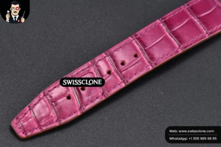 Rolex Portofino V7F 37mm Diamond Silver Dial Marker Pink Leather High Resolution View
