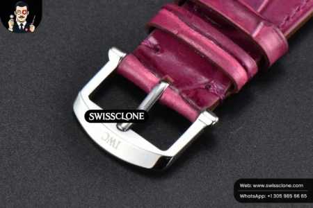 Rolex Portofino V7F 37mm Diamond Silver Dial Marker Pink Leather High Resolution View
