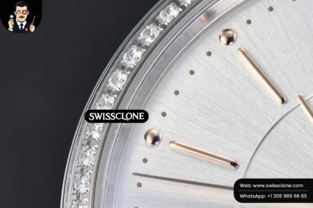 Rolex Portofino V7F 37mm Diamond Silver Dial Marker Pink Leather High Resolution View