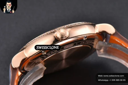 Rolex Portofino V7F 37mm Diamond Silver Dial Marker Grape Leather High Resolution View