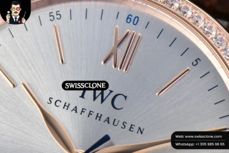 Rolex Portofino V7F 40mm Diamond Silver Dial Marker Brown Leather High Resolution View