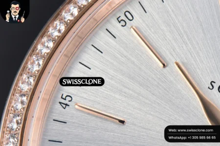 Rolex Portofino V7F 40mm Diamond Silver Dial Marker Brown Leather High Resolution View
