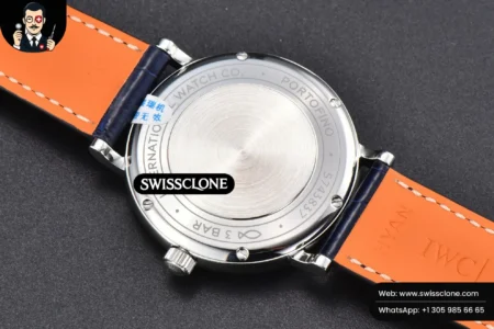 Rolex Portofino V7F 37mm Diamond Blue Dial Silver Marker Blue Leather High Resolution View