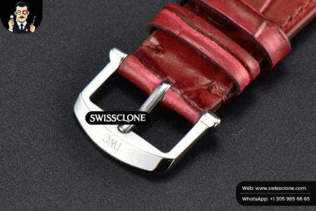 Rolex Portofino V7F 37mm Diamond Silver Dial Silver Marker Red Leather High Resolution View