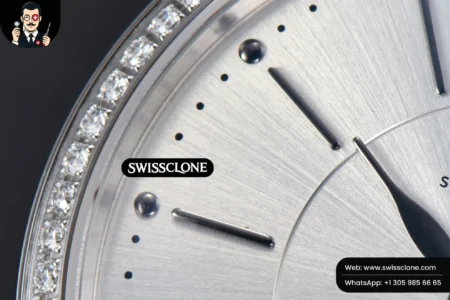 Rolex Portofino V7F 37mm Diamond Silver Dial Silver Marker Red Leather High Resolution View