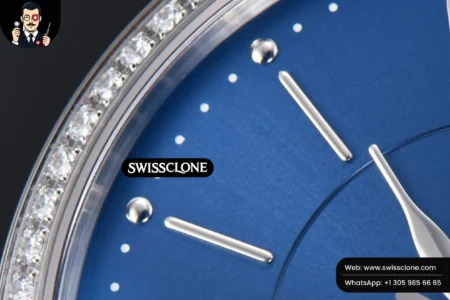 Rolex Portofino V7F 37mm Diamond Blue Dial Silver Marker Blue Leather High Resolution View