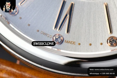Rolex Portofino V7F 37mm Gray Dial Marker Brown Leather High Resolution View