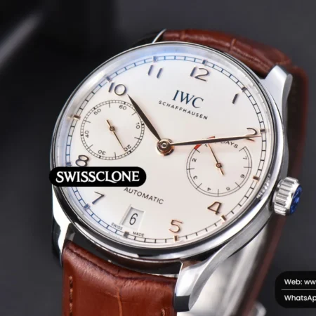 Rolex Portuguese Real PR IW500114 42mm White Dial Marker Brown Leather High Resolution View