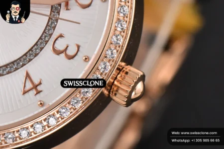 Rolex Rendez Vous Moon 34mm GF Diamond White Textured Dial Black Leather High Resolution View