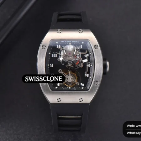 Richard Mille RM001 Tourbillon JBF 47mm Black Skeleton Dial Black Rubber High Resolution View
