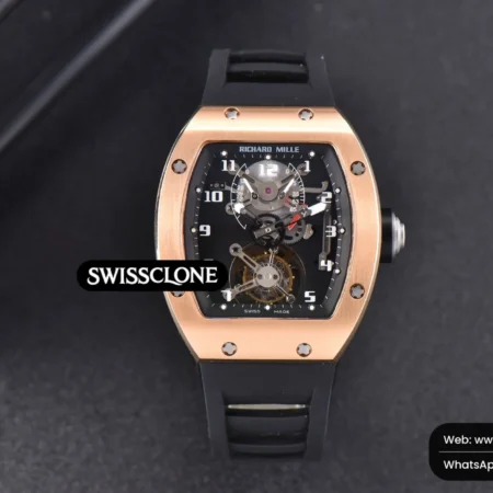 Richard Mille RM001 Tourbillon JBF 47mm Black Skeleton Dial Black Rubber High Resolution View