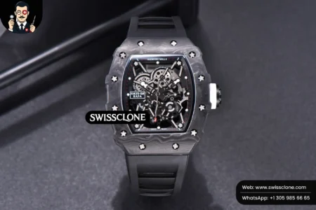 Richard Mille RM035 02 KVF Skeleton Dial White on Black Rubber MIYOTA8215 High Resolution View