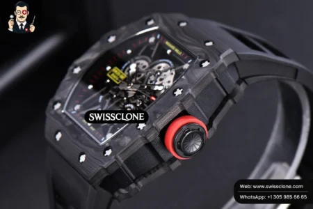 Richard Mille RM035 02 KVF Skeleton Dial Red on Black Rubber MIYOTA8215 High Resolution View