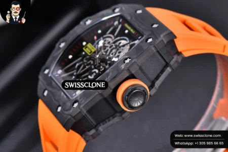 Richard Mille RM035 02 KVF Skeleton Dial Orange on Orange Rubber MIYOTA8215 High Resolution View