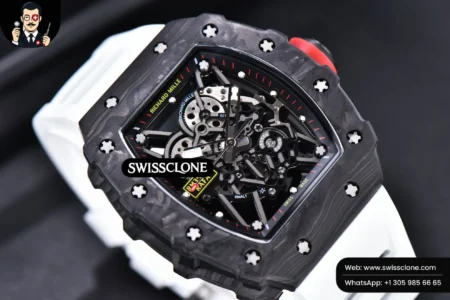 Richard Mille RM035 02 KVF Skeleton Dial Red on White Rubber MIYOTA8215 High Resolution View