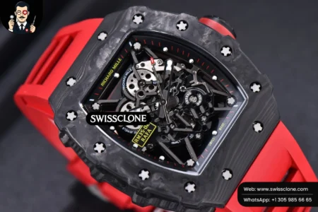 Richard Mille RM035 02 KVF Skeleton Dial Red on Red Rubber MIYOTA8215 High Resolution View