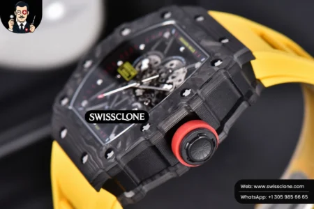 Richard Mille RM035 02 KVF Skeleton Dial Red on Yellow Rubber MIYOTA8215 High Resolution View