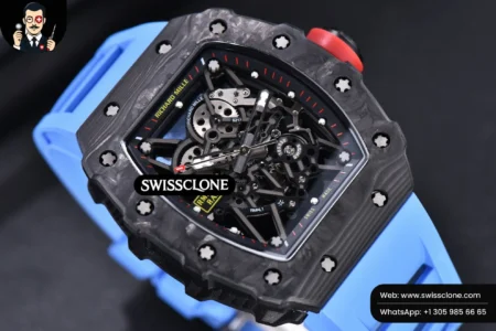 Richard Mille RM035 02 KVF Skeleton Dial Red on Blue Rubber MIYOTA8215 High Resolution View