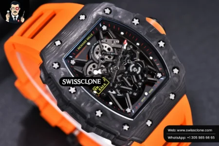 Richard Mille RM035 02 KVF Skeleton Dial Orange on Orange Rubber MIYOTA8215 High Resolution View