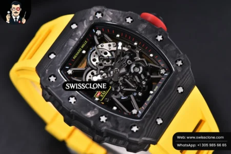 Richard Mille RM035 02 KVF Skeleton Dial Red on Yellow Rubber MIYOTA8215 High Resolution View