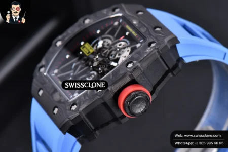 Richard Mille RM035 02 KVF Skeleton Dial Red on Blue Rubber MIYOTA8215 High Resolution View