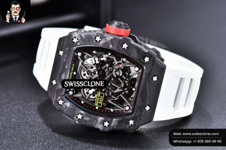 Richard Mille RM035 02 KVF Skeleton Dial Red on White Rubber MIYOTA8215 High Resolution View