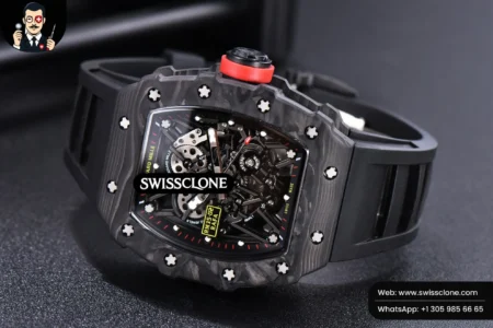 Richard Mille RM035 02 KVF Skeleton Dial Red on Black Rubber MIYOTA8215 High Resolution View