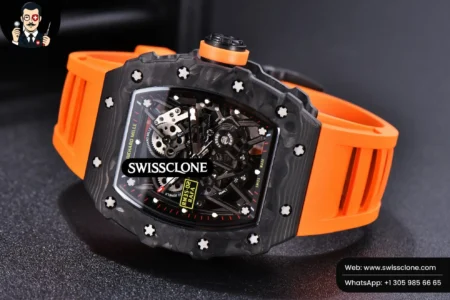 Richard Mille RM035 02 KVF Skeleton Dial Orange on Orange Rubber MIYOTA8215 High Resolution View