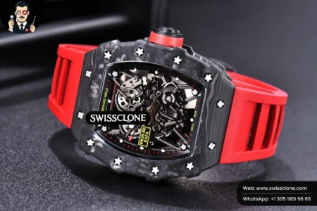 Richard Mille RM035 02 KVF Skeleton Dial Red on Red Rubber MIYOTA8215 High Resolution View