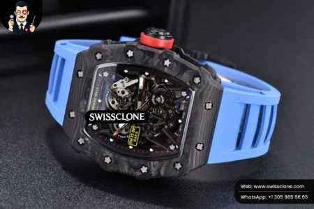 Richard Mille RM035 02 KVF Skeleton Dial Red on Blue Rubber MIYOTA8215 High Resolution View