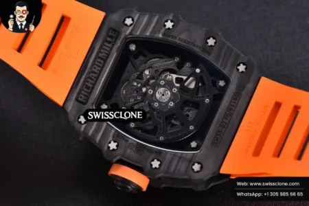 Richard Mille RM035 02 KVF Skeleton Dial Orange on Orange Rubber MIYOTA8215 High Resolution View