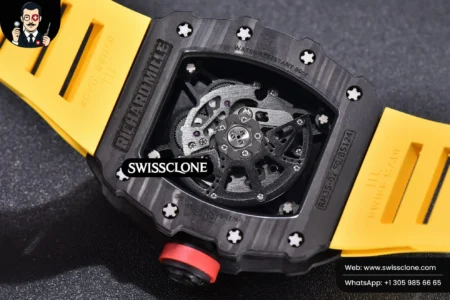 Richard Mille RM035 02 KVF Skeleton Dial Red on Yellow Rubber MIYOTA8215 High Resolution View