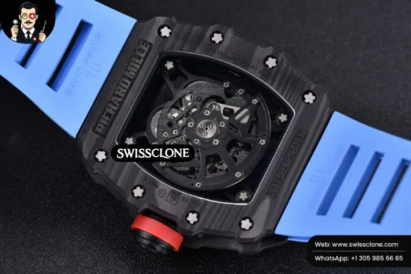 Richard Mille RM035 02 KVF Skeleton Dial Red on Blue Rubber MIYOTA8215 High Resolution View