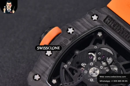 Richard Mille RM035 02 KVF Skeleton Dial Orange on Orange Rubber MIYOTA8215 High Resolution View