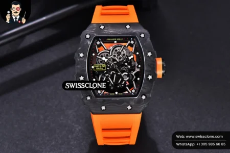 Richard Mille RM035 02 KVF Skeleton Dial Orange on Orange Rubber MIYOTA8215 High Resolution View
