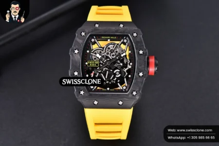 Richard Mille RM035 02 KVF Skeleton Dial Red on Yellow Rubber MIYOTA8215 High Resolution View