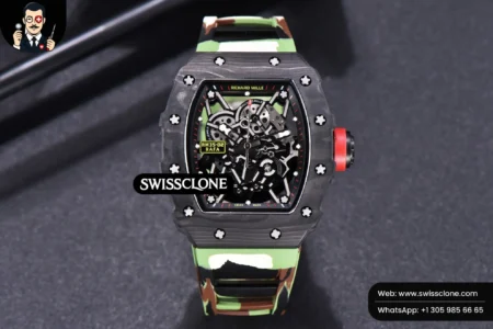 Richard Mille RM035 02 KVF Skeleton Dial Red on Green Camouflage Rubber MIYOTA8215 High Resolution View