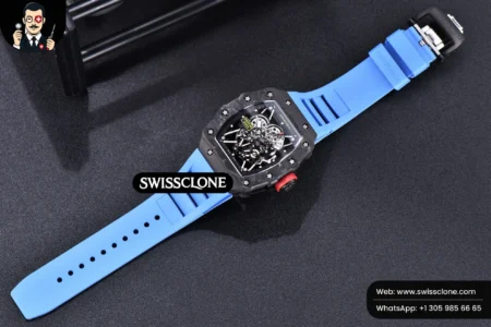 Richard Mille RM035 02 KVF Skeleton Dial Red on Blue Rubber MIYOTA8215 High Resolution View