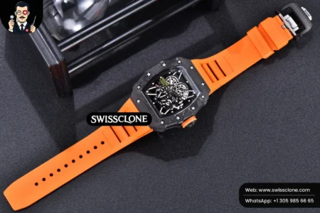 Richard Mille RM035 02 KVF Skeleton Dial Orange on Orange Rubber MIYOTA8215 High Resolution View